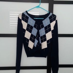 Brandy Melville Elizabeth cotton argyle sweater
